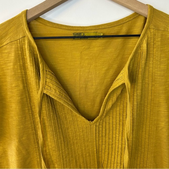 Prana Women's Ocupas Popover in Canella, Size M, Gold Top with Pleats, Boho - Picture 3 of 7